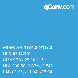 カラーコード: RGB 59 162.4 216.4 | qconv.com