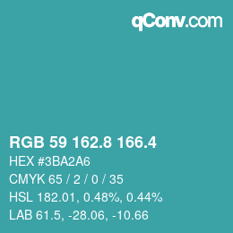 カラーコード: RGB 59 162.8 166.4 | qconv.com