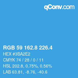 カラーコード: RGB 59 162.8 226.4 | qconv.com