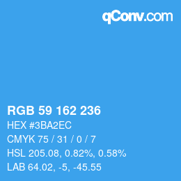 Color code: RGB 59 162 236 | qconv.com