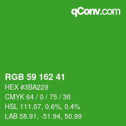 Color code: RGB 59 162 41 | qconv.com