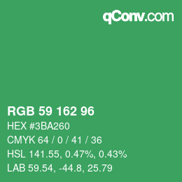 Color code: RGB 59 162 96 | qconv.com