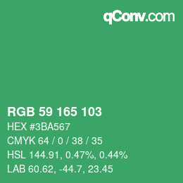 Color code: RGB 59 165 103 | qconv.com