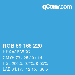 颜色代码: RGB 59 165 220 | qconv.com