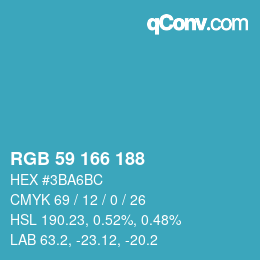 Color code: RGB 59 166 188 | qconv.com