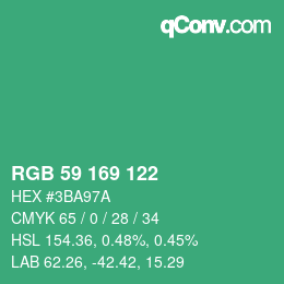 Code couleur: RGB 59 169 122 | qconv.com