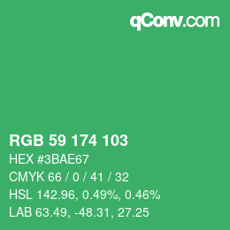 Color code: RGB 59 174 103 | qconv.com