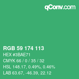 Color code: RGB 59 174 113 | qconv.com