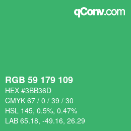 カラーコード: RGB 59 179 109 | qconv.com