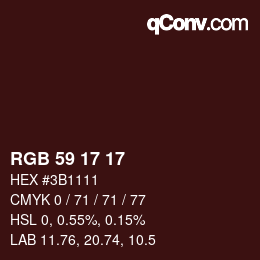 Farbcode: RGB 59 17 17 | qconv.com