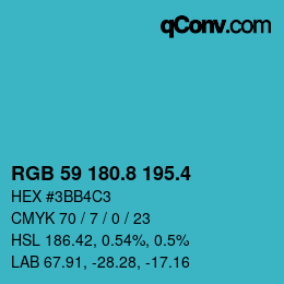 カラーコード: RGB 59 180.8 195.4 | qconv.com