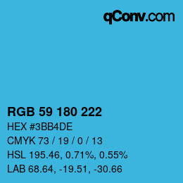 Color code: RGB 59 180 222 | qconv.com