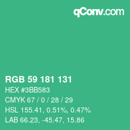 Farbcode: RGB 59 181 131 | qconv.com
