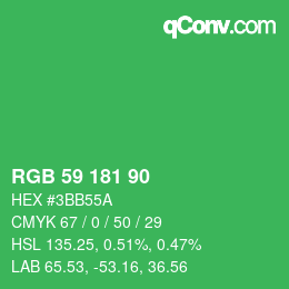 Farbcode: RGB 59 181 90 | qconv.com