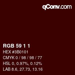 Color code: RGB 59 1 1 | qconv.com