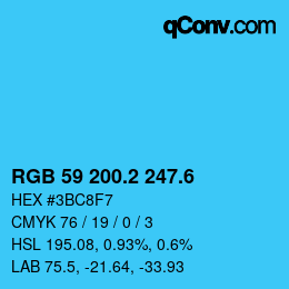カラーコード: RGB 59 200.2 247.6 | qconv.com