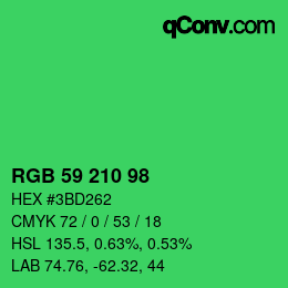 Color code: RGB 59 210 98 | qconv.com