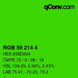 Color code: RGB 59 214 4 | qconv.com