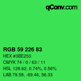 Color code: RGB 59 226 83 | qconv.com