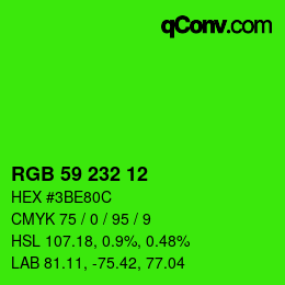 Color code: RGB 59 232 12 | qconv.com