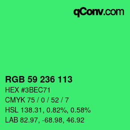 Color code: RGB 59 236 113 | qconv.com
