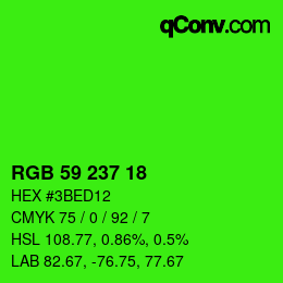 Color code: RGB 59 237 18 | qconv.com