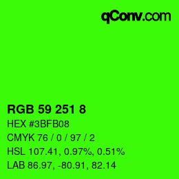 Color code: RGB 59 251 8 | qconv.com