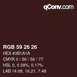 Color code: RGB 59 26 26 | qconv.com