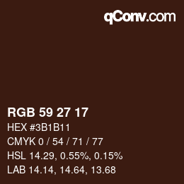 Farbcode: RGB 59 27 17 | qconv.com