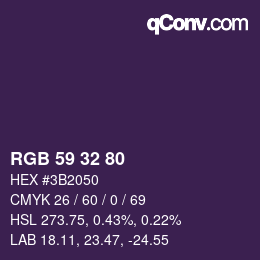 颜色代码: RGB 59 32 80 | qconv.com
