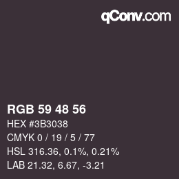Código de color: RGB 59 48 56 | qconv.com