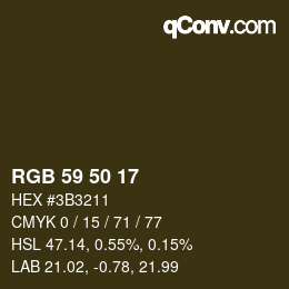 Farbcode: RGB 59 50 17 | qconv.com