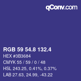 カラーコード: RGB 59 54.8 132.4 | qconv.com