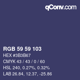 Color code: RGB 59 59 103 | qconv.com