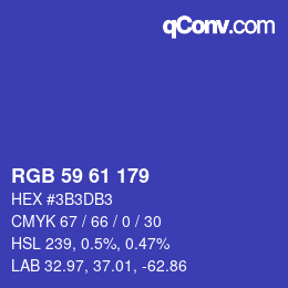 Farbcode: RGB 59 61 179 | qconv.com