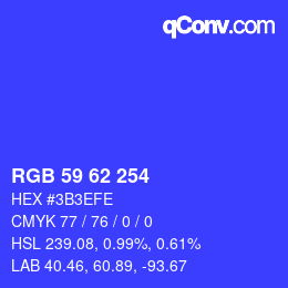 颜色代码: RGB 59 62 254 | qconv.com