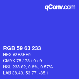 颜色代码: RGB 59 63 233 | qconv.com