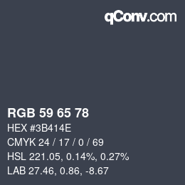 颜色代码: RGB 59 65 78 | qconv.com