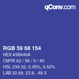 カラーコード: RGB 59 68 154 | qconv.com