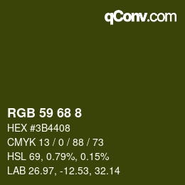 Color code: RGB 59 68 8 | qconv.com