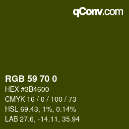 颜色代码: RGB 59 70 0 | qconv.com