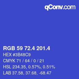 カラーコード: RGB 59 72.4 201.4 | qconv.com