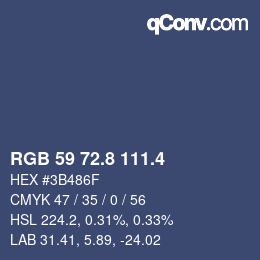 カラーコード: RGB 59 72.8 111.4 | qconv.com