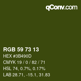 カラーコード: RGB 59 73 13 | qconv.com