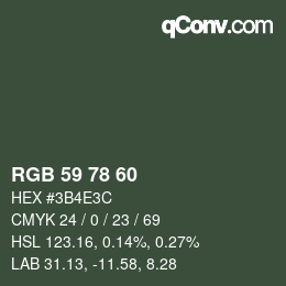 Farbcode: RGB 59 78 60 | qconv.com