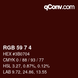 Color code: RGB 59 7 4 | qconv.com