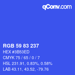 Color code: RGB 59 83 237 | qconv.com