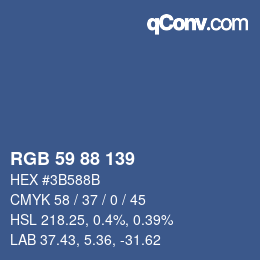 カラーコード: RGB 59 88 139 | qconv.com