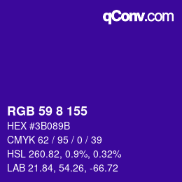 Código de color: RGB 59 8 155 | qconv.com
