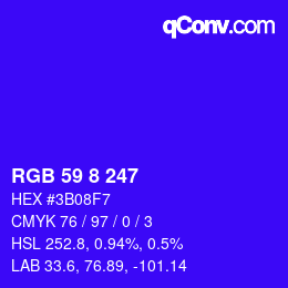Color code: RGB 59 8 247 | qconv.com